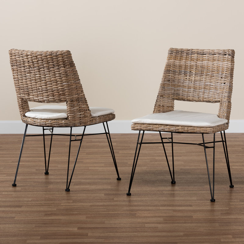 Bayou Breeze Nafaro Rattan Dining Chair with Cushion & Reviews | Wayfair